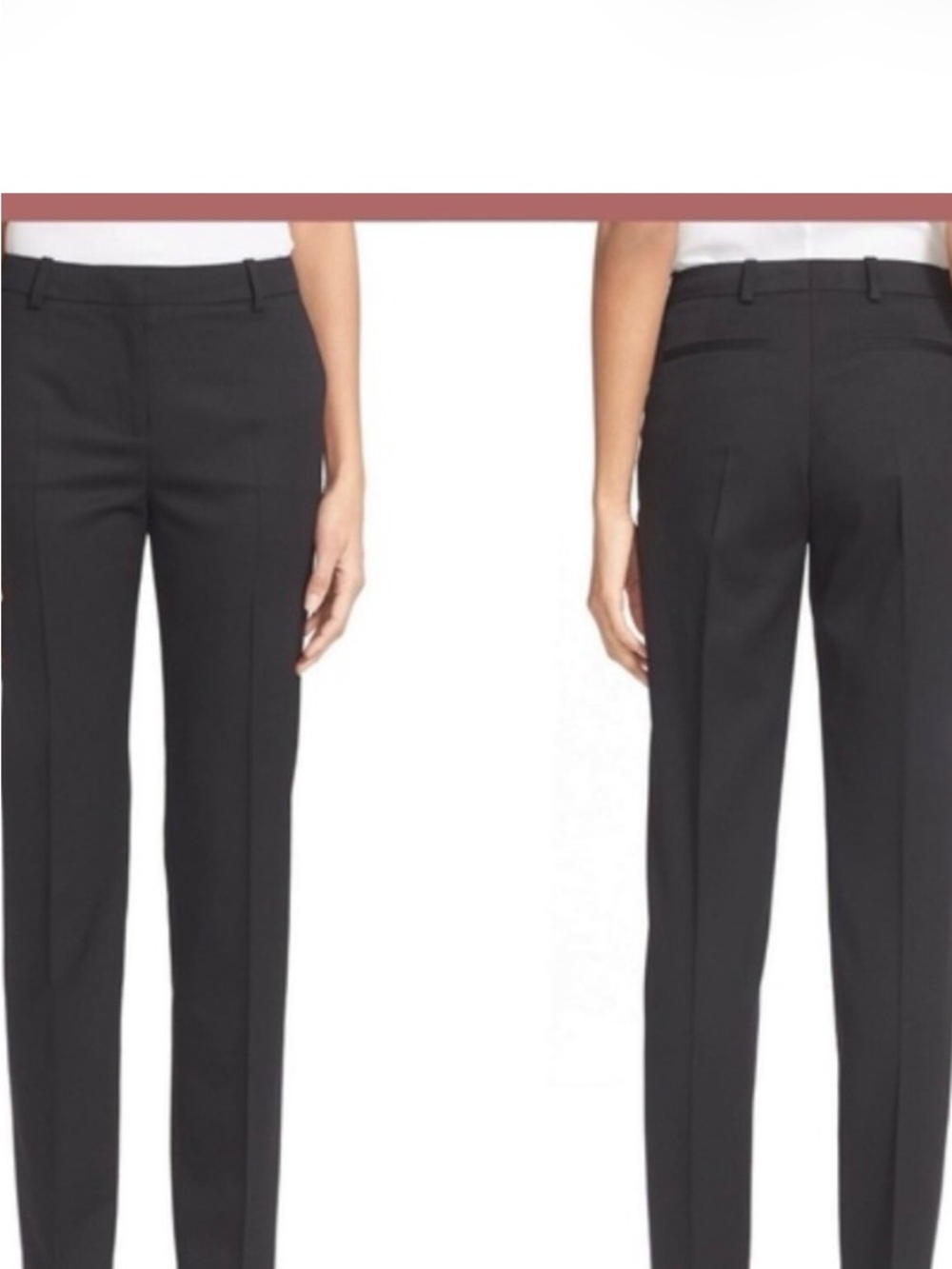 Kooples Black Classic Women's Wool Straight-Leg Dress Pants